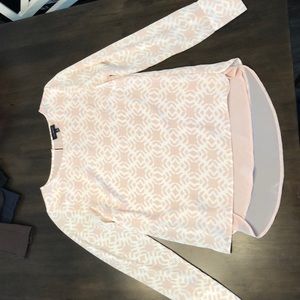 Pink and white, lined blouse from The Limited.